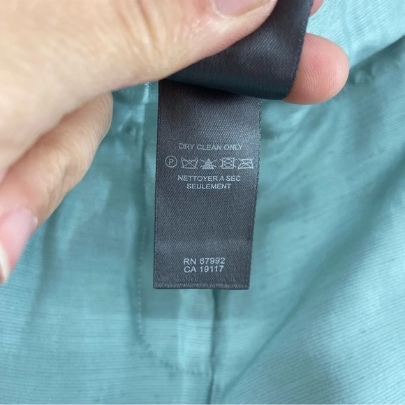 Sigrid Olsen Linen/Silk Blend Trouser Pants in Seafoam Green Size 6P - Picture 7 of 7